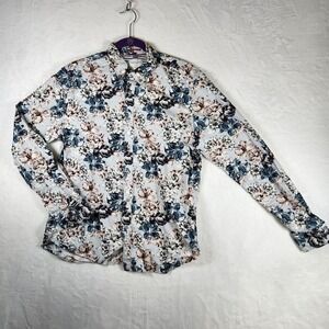 Denim & Flower Ricky Singh Floral Print Button Down Shirt - Men's Large‎